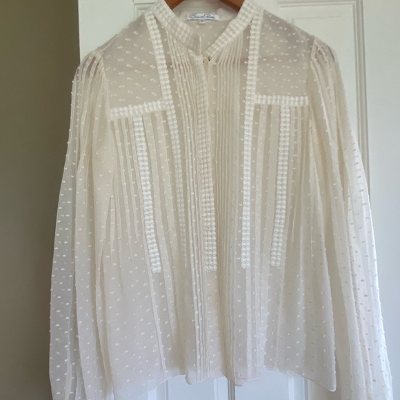 Vintage Oscar de la Renta sheer embroidered blouse - Picture 10 of 17
